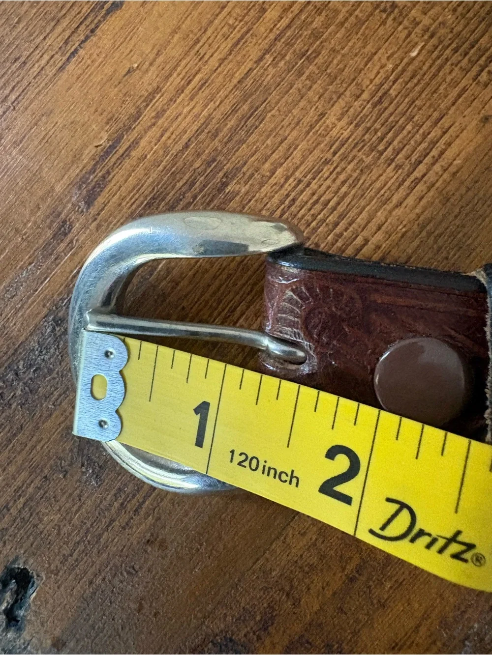 Vintage CL Handtooled Flying Eagle Western Patriotic Leather Belt Brown Sz 44